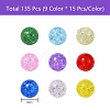135G 9 Colors Transparent Crackle Glass Round Beads Strands CCG-SZ0001-02-3
