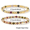 2Pcs 2 Styles Natural Tourmaline Beaded Stretch Bracelets TU5709-4-2