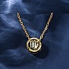Brass Pave Cubic Zirconia Birth Stone Constellation Pendant Cable Chain Necklaces LS-NJEW-D334-01G-01-2