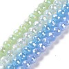 Electroplate Imitation Jade Glass Beads Strands GLAA-E036-12-M-1