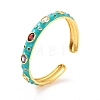 Colorful Cubic Zirconia Cuff Bangle BJEW-D448-27G-RS-2