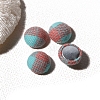 Grid Fabric Round Cabochons Accessories PW-WG87273-03-1