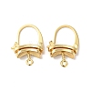 Brass Oval Hoop Earring Findings with Latch Back Closure KK-G434-04G-1
