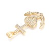 Brass Micro Pave Clear Cubic Zirconia Pendants KK-N268-88G-2