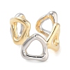 Brass Triangle Open Cuff Ring for Women RJEW-C102-14GP-2