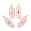 Natural Rose Quartz Pendants G-D357-02E-1