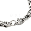 Non-Tarnish 304 Stainless Steel Byzantine Chain Bracelets for Men BJEW-B093-05P-3