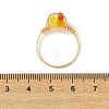 Natural Amber Beads Finger Rings RJEW-JR01038-4