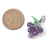 4Pcs 4 Styles Grape Natural Green Aventurine & Hemimorphite & Rose Quartz & Carnelian & Amethyst Pendant Decoration HJEW-TA00293-5