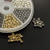 1Box Brass Textured Round Spacer Beads KK-X0055-NF-2
