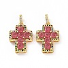 Brass Micro Pave Clear Cubic Zirconia Pendants ZIRC-F135-24G-A-3