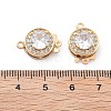 Flat Round Brass Micro Pave Cubic Zirconia Box Clasps KK-B125-15B-02G-3