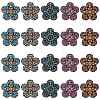 30Pcs 5 Colors Printed Natural Basswood Pendants WOOD-CJ0001-86-8