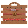 3Pcs Adjustable Glass Bead Nylon Cord Braided Bead Bracelet Sets NA1872-2-1