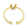 Rack Plating Brass Open Cuff Rings for Women RJEW-F162-02G-U-3