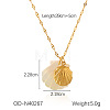 Ocean Theme Natural Shell & 304 Stainless Steel Pendant Dapped Chain Necklaces for Women FS-WG58500-14-1