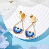 Seed Bead Teardrop Stud Earrings EJEW-MZ00251-01-2