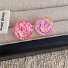 Transparent Acrylic Smiling Face Stud Earrings with Sequins FS-WG0A61D-01-2