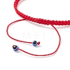 Resin Evil Eye & Alloy Braided Bead Bracelet BJEW-JB08494-06-5