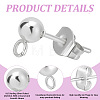 304 Stainless Steel Stud Earring Findings STAS-BBC0008-36B-7
