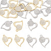 16Pcs 2 Colors Rack Plating Alloy Micro Pave Rhinestone Pendants FIND-TA0010-16-1