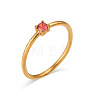 Flat Round 304 Stainless Steel Micro Pave Cubic Zirconia Finger Rings FS-WG2DA17-04-1