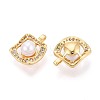 Brass Micro Pave Clear Cubic Zirconia Pendants KK-T080-57G-2