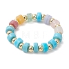 3Pcs Gemstone Disc Bead with Brass Finger Rings RJEW-JR00985-01-5