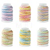6Rolls 6 Colors 35M Segment Dyed Macrame Cotton Cord OCOR-YW0001-28-1