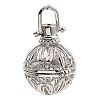 Rack Plating Brass Bead Cage Pendants LS-KK-D025-01A-P-2
