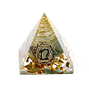 Chakra Pattern Orgonite Pyramid Resin Display Decorations G-PW0005-03A-1