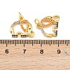 Brass Micro Pave Cubic Zirconia Charms KK-H093-16B-G-3