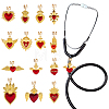 14Pcs Alloy Enamel Stethoscope Pendant Decorations HJEW-ME00156-1