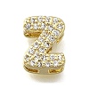 Brass Micro Pave Cubic Zirconia Letter Pendants KK-D295-32G-26-1