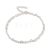 925 Sterling Silver Heart Link Chain Bracelets for Women BJEW-E101-01S-04-1