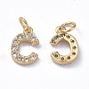 Brass Micro Pave Grade AAA Cubic Zirconia Charms ZIRC-P067-11G-C-NR-2