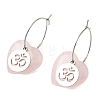 Natural Rose Quartz & 304 Stainless Steel Hoop Earrings for Women EJEW-G475-04P-05-4