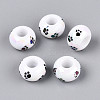 UV Plating Printed Opaque Acrylic European Beads MACR-N018-05A-1