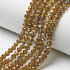 Electroplate Transparent Glass Beads Strands EGLA-A034-T6mm-H07-1