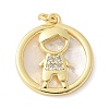 Brass Micro Pave Cubic Zirconia Pendants KK-K298-22G-01-1