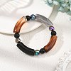Opaque Acrylic Tube Beaded Stretch Bracelets BJEW-JB14454-1