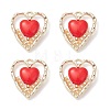 Alloy Glass Seed Beaded Heart Pendants PALLOY-MZ01122-1