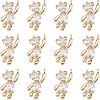 12Pcs Brass Clear Cubic Zirconia Charms KK-CA0003-22-1