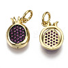 Brass Micro Pave Cubic Zirconia Charms ZIRC-N039-068-NF-2