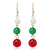Christmas Theme Alloy Plastic Dangle Earrings FS-WG6FBD6-15-1
