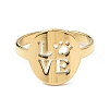 Ion Plating(IP) 304 Stainless Steel Word Love Adjustable Ring for Women RJEW-I097-01G-2