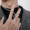 304 Stainless Steel Geometric Hexagon Pendant Necklaces for Men Women WG343A2-01-1
