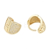 Brass Pave Clear Cubic Zirconia Chunky Hoop Earrings for Women EJEW-S225-05G-2