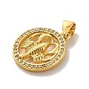 Zodiac Theme Brass Micro Pave Cubic Zirconia Pendants KK-M273-05A-G-2