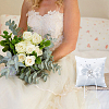Square Polyester with Tribute Silk Wedding Finger Ring Display Pillow DIY-GF0014-14-6